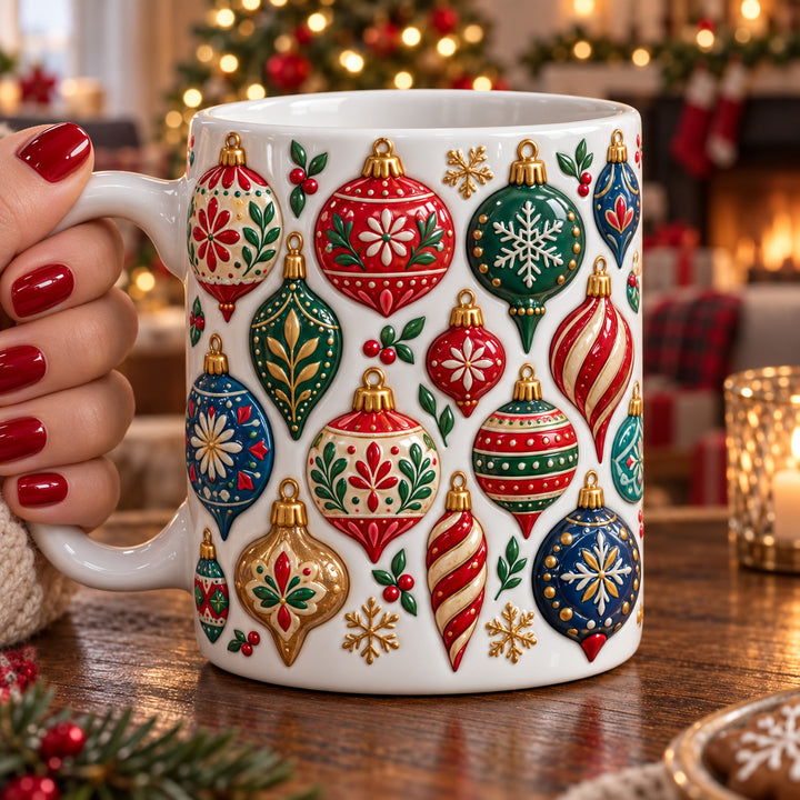 Festive Air Christmas 3D Effect Printed Accent Mug NCU0HT232