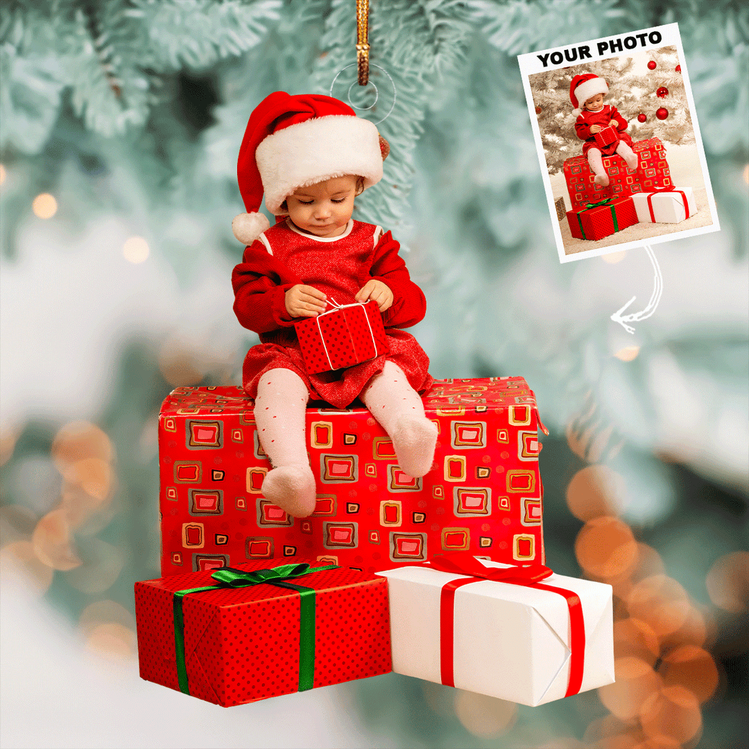 Festive Cheer - Personalized Photo Mica Ornament - Gift For Family, Family Members