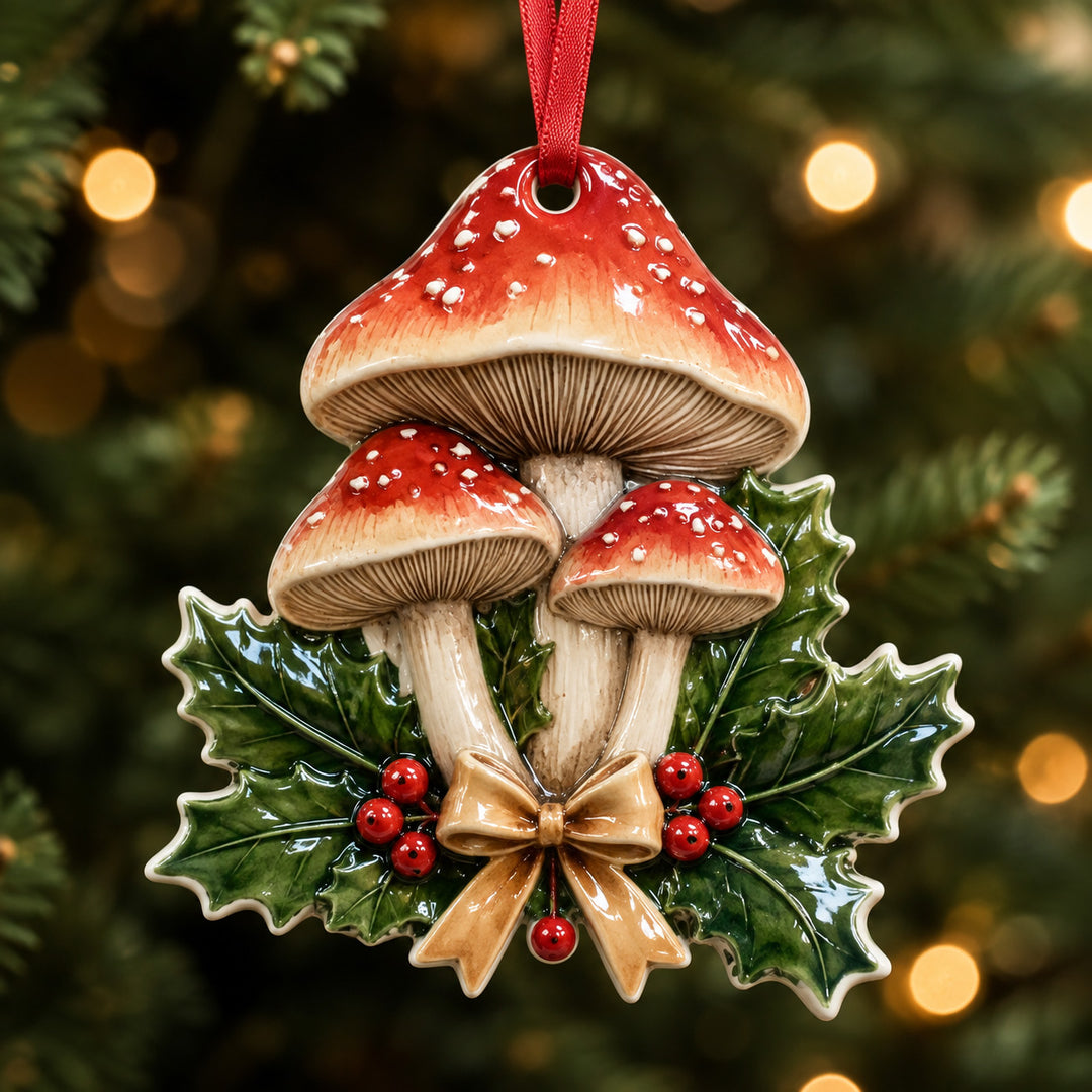 Festive Mushroom Mica Ornament NCU0HT079