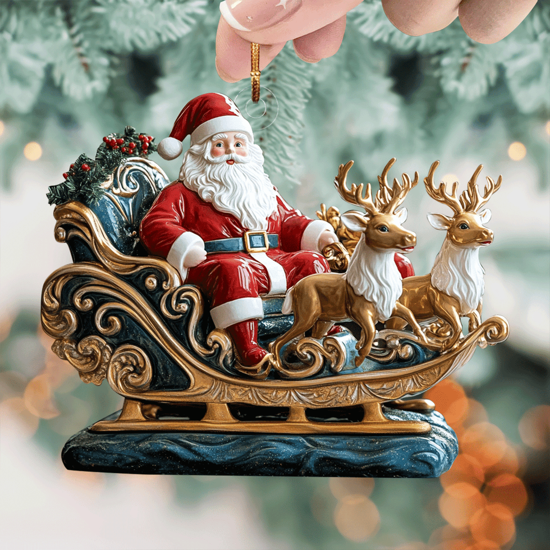 Festive Santa Delight - Mica Ornament NCU0PD212