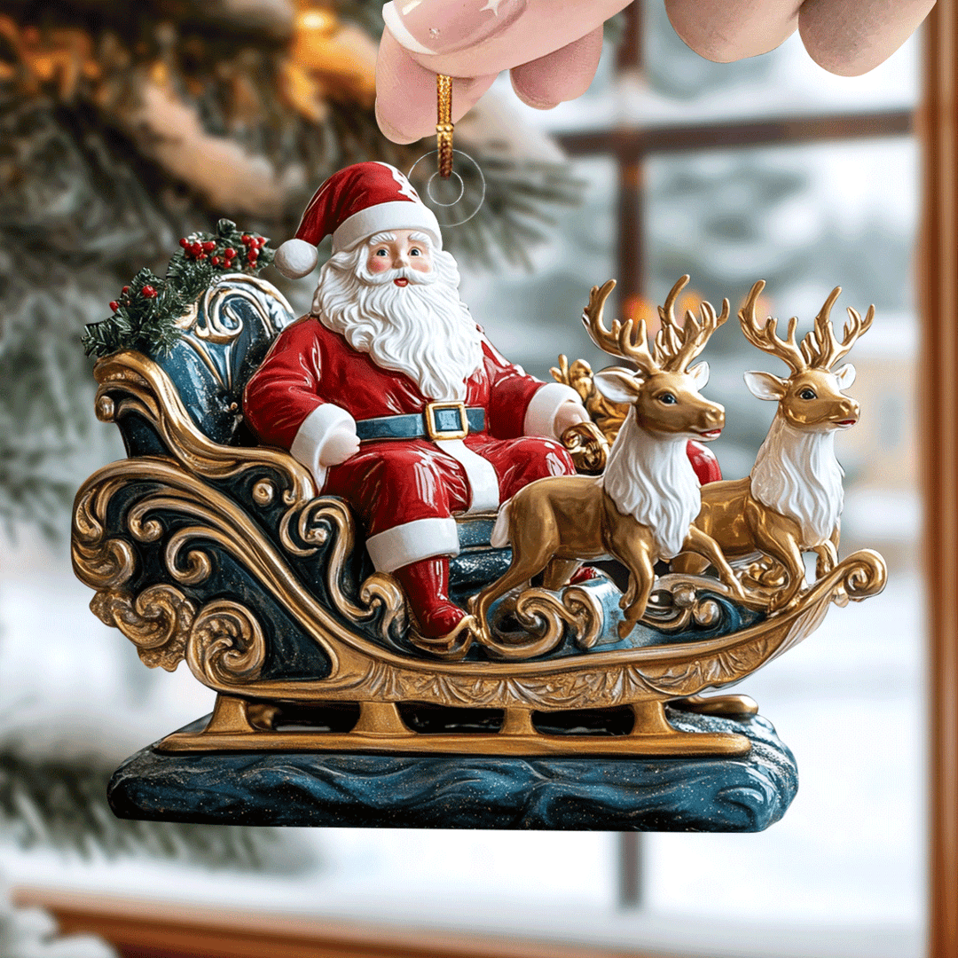 Festive Santa Delight - Mica Ornament NCU0PD212