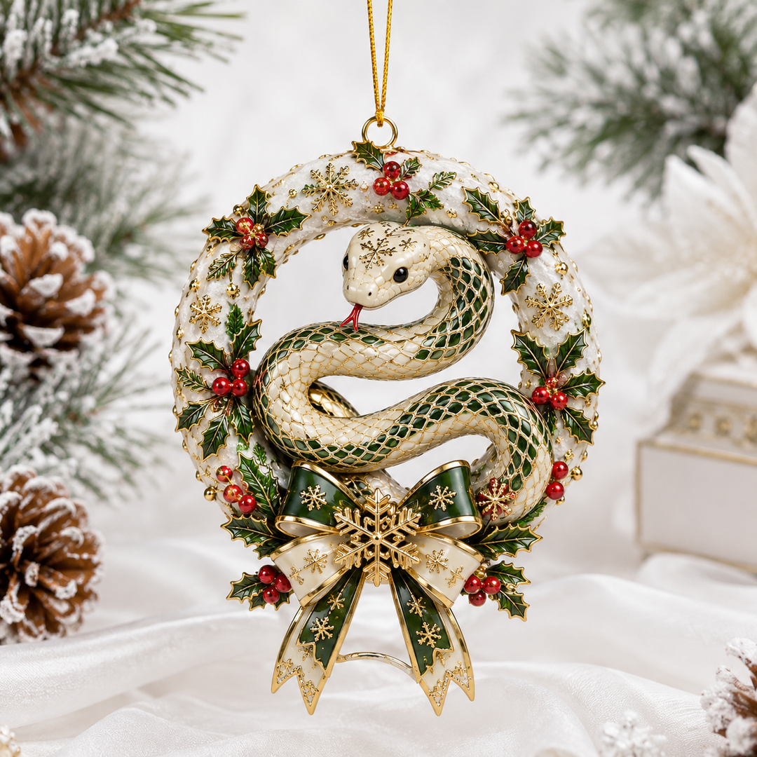 Festive Serpent Wreath Mica Ornament NCU0TH010
