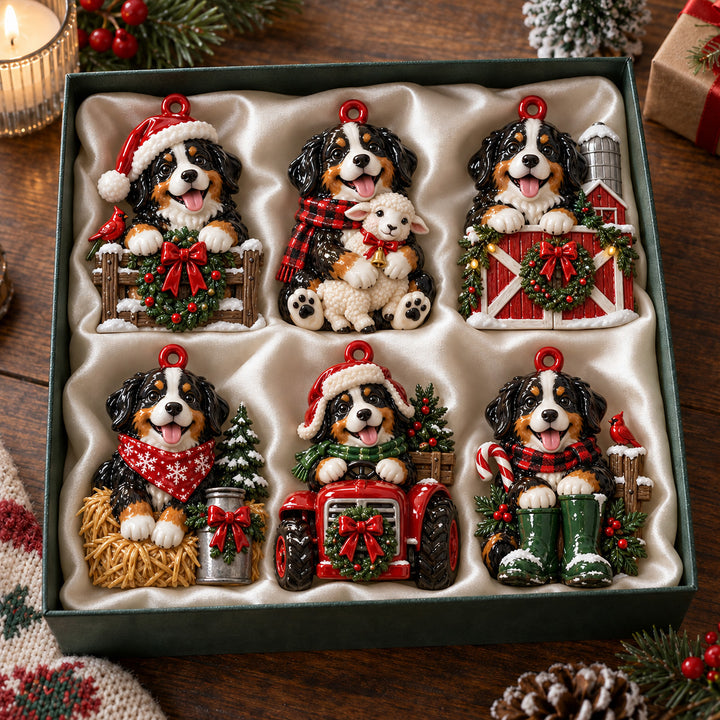 Festive Bernese Farm Acrylic Ornament Gift Set NCU0HT191