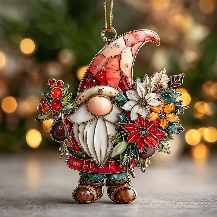 Festive Flower Gnome Mica Ornament NCU0DH307