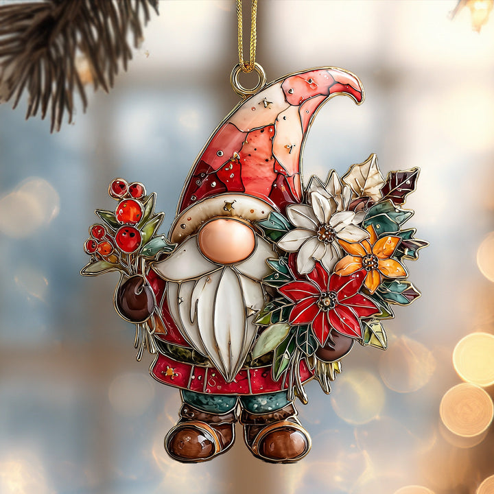 Festive Flower Gnome Mica Ornament NCU0DH307