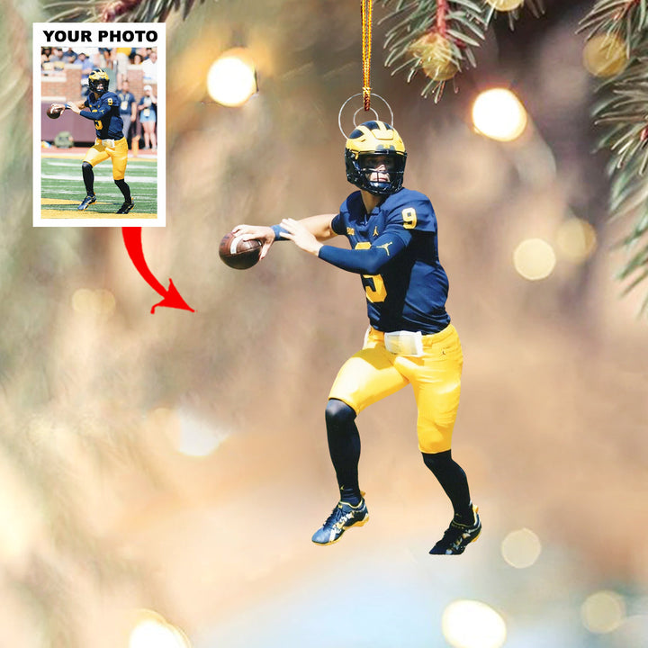 Field Legend - Personalized Photo Mica Ornament - Christmas Gift For Sport Lovers