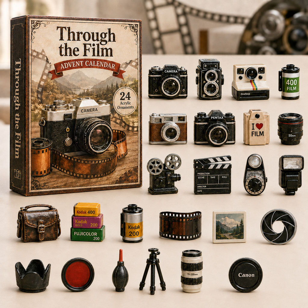 CHRISTMAS KICKOFF 40% OFF - Film Photography Advent Calendar 2026 - 24-Day Festive Countdown, Acrylic Charms Blind Box - Gift For Photography Lovers AC0TH008