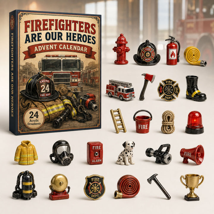CHRISTMAS KICKOFF 40% OFF - Firefighter Heroes Advent Calendar 2026 - 24-Day Festive Countdown, Acrylic Charms Blind Box - Gift For Firefighter AC0TM261
