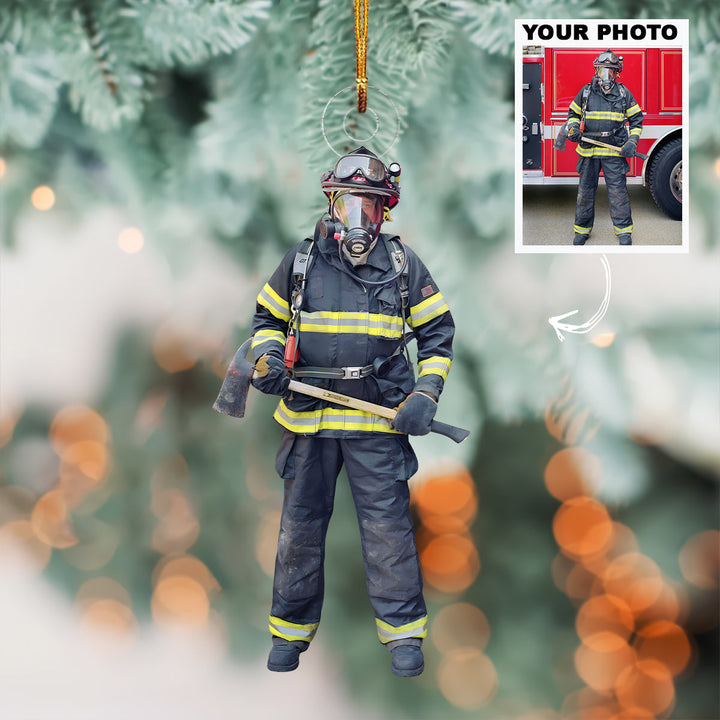 Firefighter Pride - Personalized Photo Mica Ornament - Christmas Gift For Firefighter