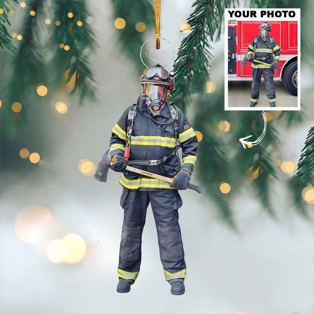 Firefighter Pride - Personalized Photo Mica Ornament - Christmas Gift For Firefighter