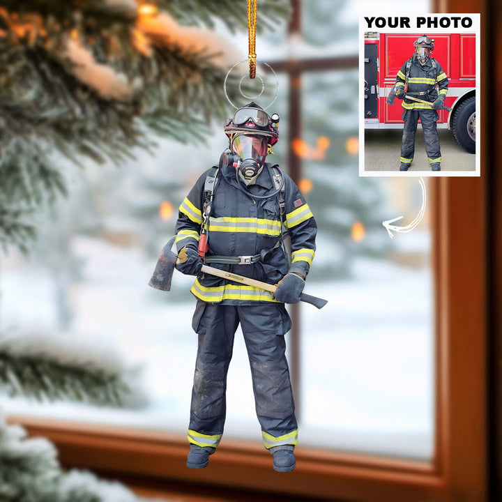 Firefighter Pride - Personalized Photo Mica Ornament - Christmas Gift For Firefighter