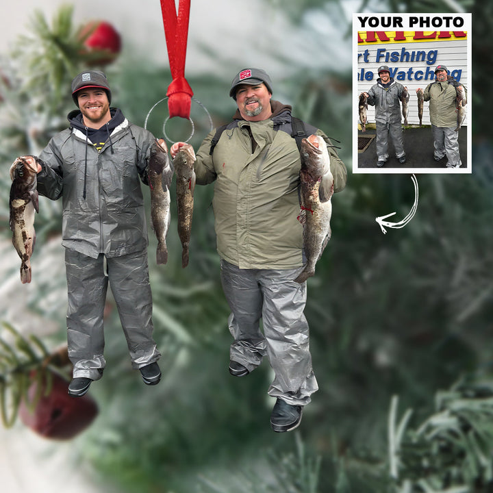 Fishermen Bounty - Personalized Photo Mica Ornament - Christmas Gift For Fishing Lovers