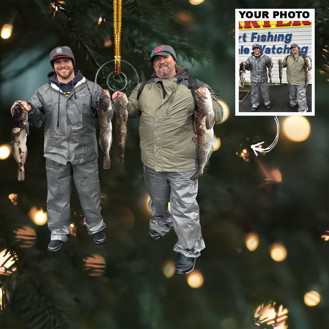 Fishermen Bounty - Personalized Photo Mica Ornament - Christmas Gift For Fishing Lovers