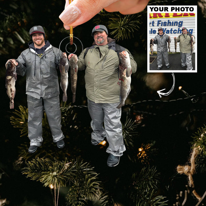 Fishermen Bounty - Personalized Photo Mica Ornament - Christmas Gift For Fishing Lovers