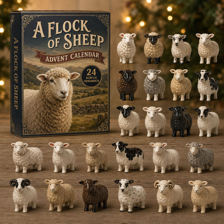 CHRISTMAS KICKOFF 40% OFF - Flock Of Sheep Advent Calendar 2026 - 24-Day Festive Countdown, Acrylic Charms Blind Box - Gift For Farm Lovers AC0TM016