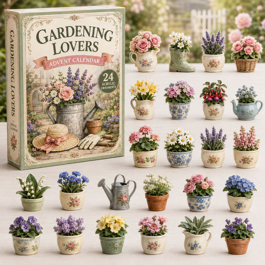 CHRISTMAS KICKOFF 40% OFF - Floral Garden Advent Calendar 2026 - 24-Day Festive Countdown, Acrylic Charms Blind Box - Gift For Gardening Lovers