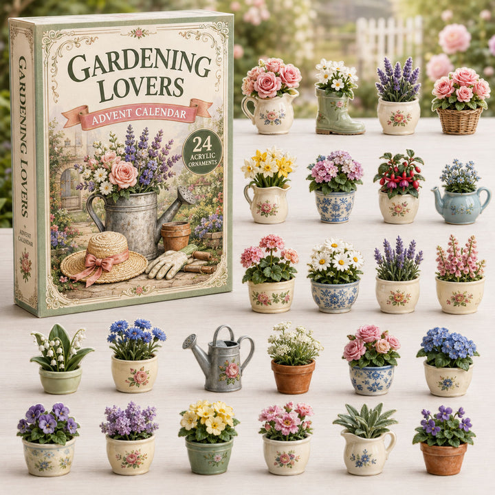 CHRISTMAS KICKOFF 40% OFF - Floral Garden Advent Calendar 2026 - 24-Day Festive Countdown, Acrylic Charms Blind Box - Gift For Gardening Lovers