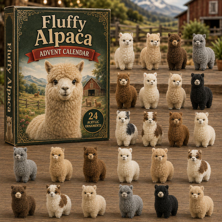 CHRISTMAS KICKOFF 40% OFF - Fluffy Alpaca Advent Calendar 2026 - 24-Day Festive Countdown, Acrylic Charms Blind Box - Gift For Farm Lovers AC0TM018