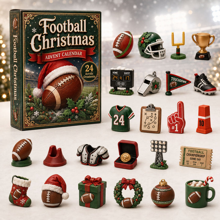 CHRISTMAS KICKOFF 40% OFF - Football Christmas Advent Calendar 2026 - 24-Day Festive Countdown, Acrylic Charms Blind Box - Gift For Football Lovers AC0HA052