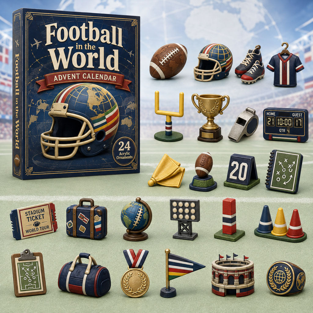 CHRISTMAS KICKOFF 40% OFF - Football In The World Advent Calendar 2026 - 24-Day Festive Countdown, Acrylic Charms Blind Box - Gift For Football Lovers AC0HA053