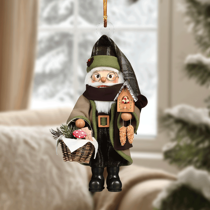 Forest Santa Nutcracker Mica Ornament NCU0VL049