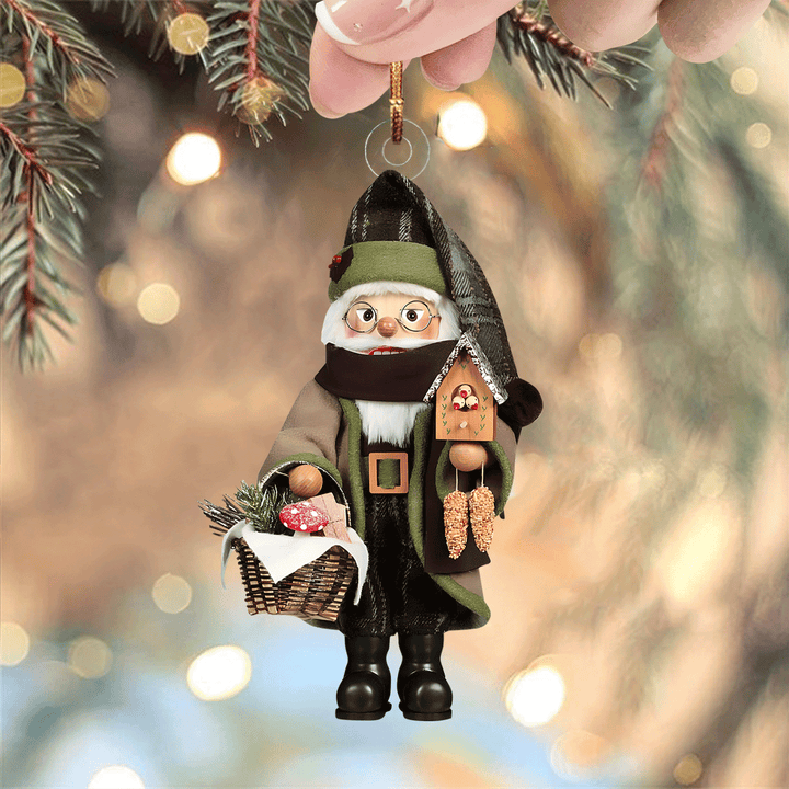 Forest Santa Nutcracker Mica Ornament NCU0VL049