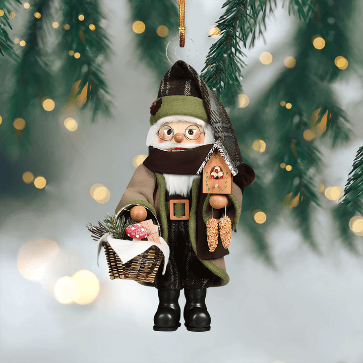 Forest Santa Nutcracker Mica Ornament NCU0VL049
