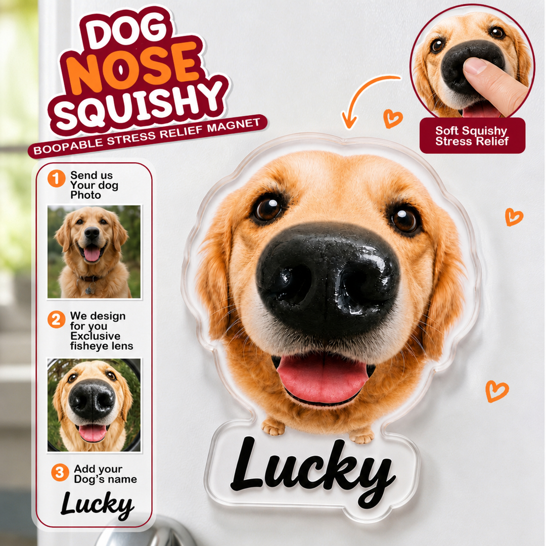 Forever Boops - Personalized Photo Squishy Acrylic Fridge Magnet - Gifts For Dog Lovers, Cat Lovers, Pet Lovers