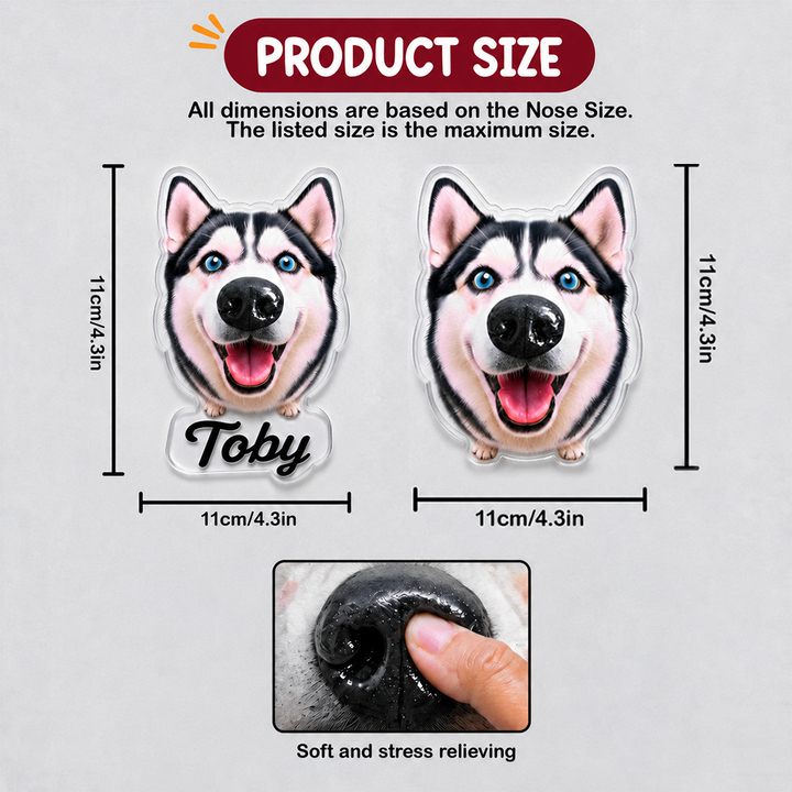 Forever Boops - Personalized Photo Squishy Acrylic Fridge Magnet - Gifts For Dog Lovers, Cat Lovers, Pet Lovers
