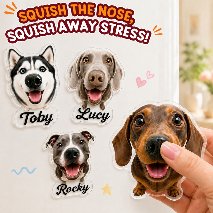 Forever Boops - Personalized Photo Squishy Acrylic Fridge Magnet - Gifts For Dog Lovers, Cat Lovers, Pet Lovers