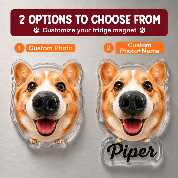 Forever Boops - Personalized Photo Squishy Acrylic Fridge Magnet - Gifts For Dog Lovers, Cat Lovers, Pet Lovers