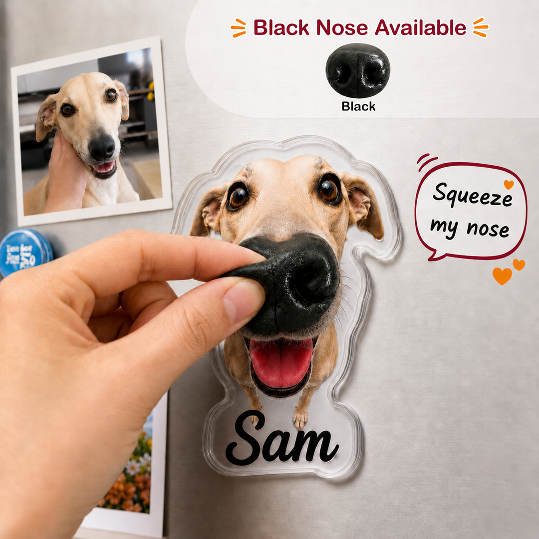 Forever Boops - Personalized Photo Squishy Acrylic Fridge Magnet - Gifts For Dog Lovers, Cat Lovers, Pet Lovers