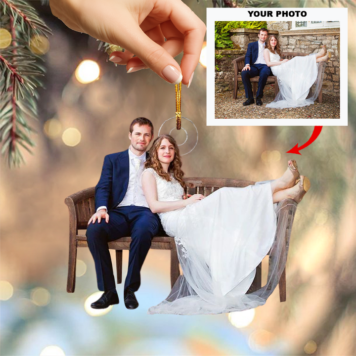 Forever Begins - Personalized Photo Mica Ornament - Christmas Gift For Family Members