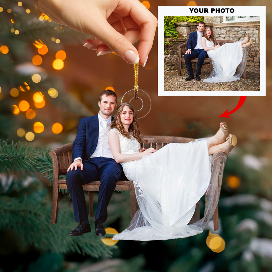 Forever Begins - Personalized Photo Mica Ornament - Christmas Gift For Family Members