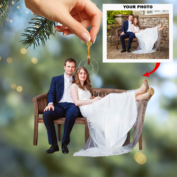 Forever Begins - Personalized Photo Mica Ornament - Christmas Gift For Family Members