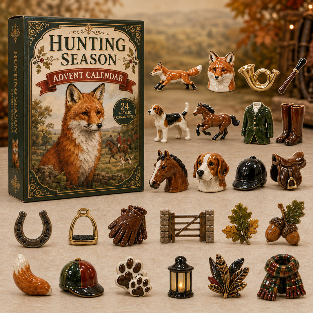 CHRISTMAS KICKOFF 40% OFF - Fox Hunting Season Advent Calendar 2026 - 24-Day Festive Countdown, Acrylic Charms Blind Box - Gift For Hunting Lovers