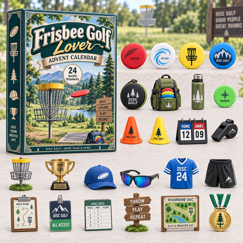 CHRISTMAS KICKOFF 40% OFF - Frisbee Golf Lover Advent Calendar 2026 - 24-Day Festive Countdown, Acrylic Charms Blind Box - Gift For Outdoor Hobby Lovers AC0HA257