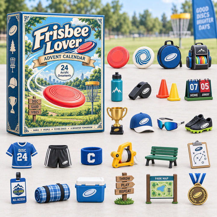 CHRISTMAS KICKOFF 40% OFF - Frisbee Lover Advent Calendar 2026 - 24-Day Festive Countdown, Acrylic Charms Blind Box - Gift For Outdoor Hobby Lovers AC0HA258