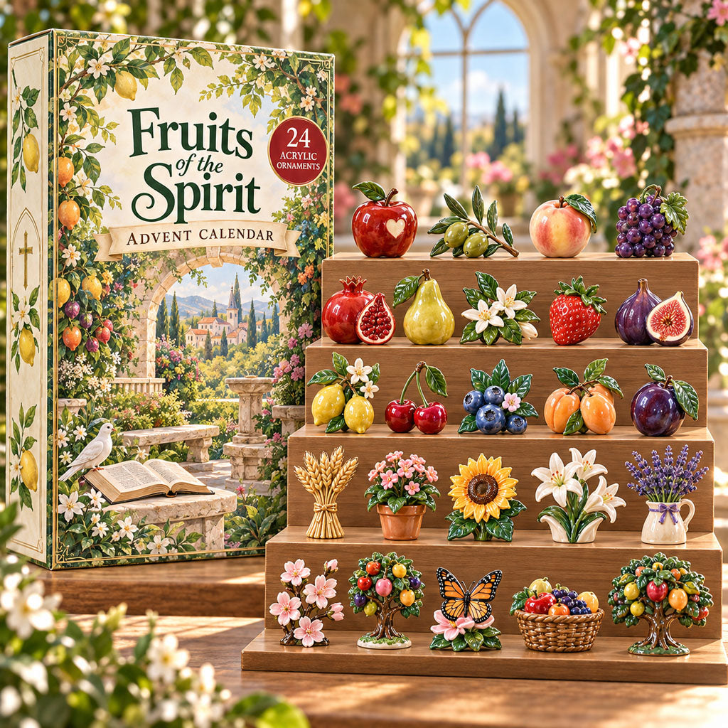 CHRISTMAS KICKOFF 40% OFF - Fruits Of Spirit Advent Calendar 2026 - 24-Day Festive Countdown, Acrylic Charms Blind Box - Gift For Christians AC0TH538