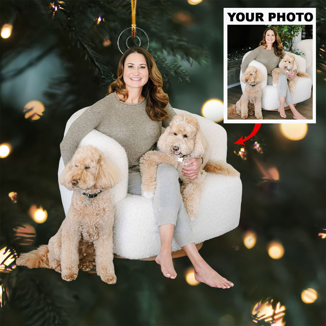 Furry & Bright - Personalized Photo Mica Ornament - Christmas Gift For Pet Lovers