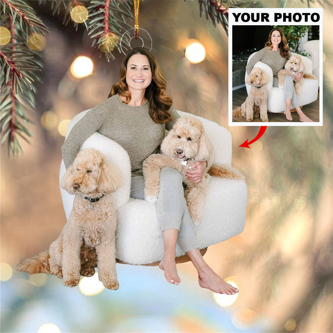 Furry & Bright - Personalized Photo Mica Ornament - Christmas Gift For Pet Lovers