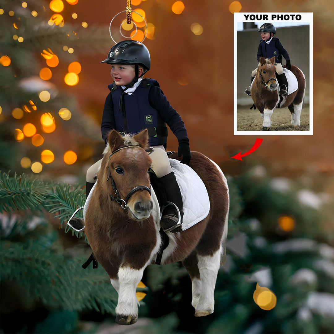 Galloping Grace - Personalized Photo Mica Ornament - Christmas Gift For Equestrian Players, Equestrian Lovers