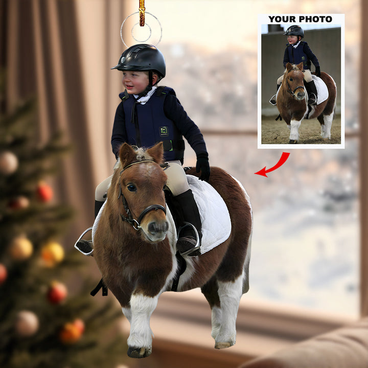 Galloping Grace - Personalized Photo Mica Ornament - Christmas Gift For Equestrian Players, Equestrian Lovers
