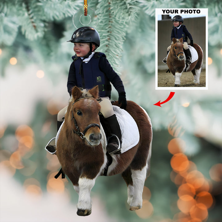 Galloping Grace - Personalized Photo Mica Ornament - Christmas Gift For Equestrian Players, Equestrian Lovers