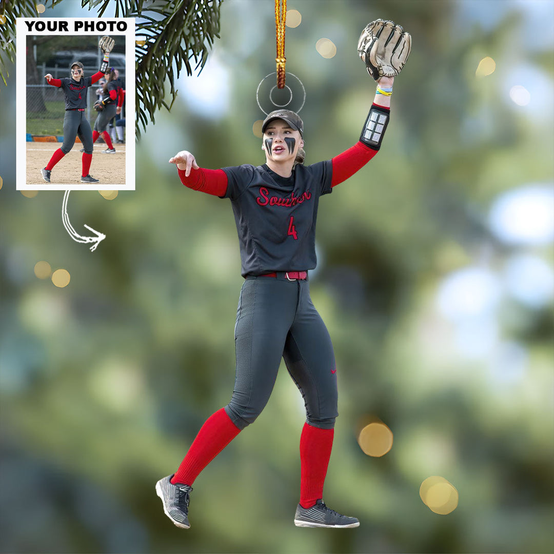 Glove Game Strong - Personalized Photo Mica Ornament - Christmas Gift For Baseball Players, Baseball Lovers