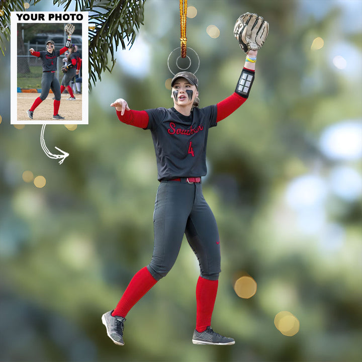 Glove Game Strong - Personalized Photo Mica Ornament - Christmas Gift For Baseball Players, Baseball Lovers