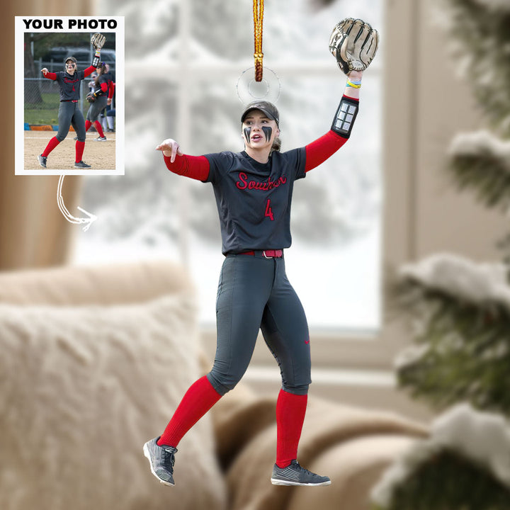 Glove Game Strong - Personalized Photo Mica Ornament - Christmas Gift For Baseball Players, Baseball Lovers