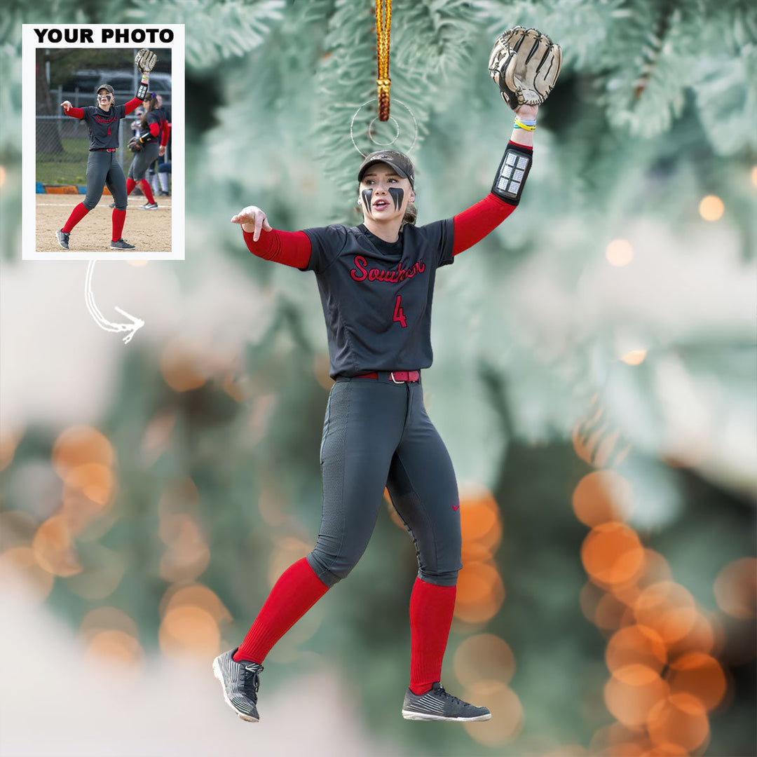 Glove Game Strong - Personalized Photo Mica Ornament - Christmas Gift For Baseball Players, Baseball Lovers