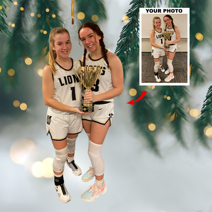 Golden Glory - Personalized Photo Mica Ornament - Gift For Friends, Besties