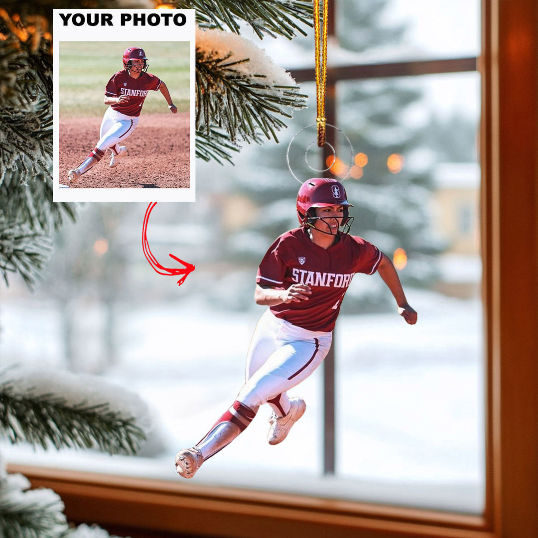 Golden Glow - Personalized Photo Mica Ornament - Christmas Gift For Baseball Players, Baseball Lovers